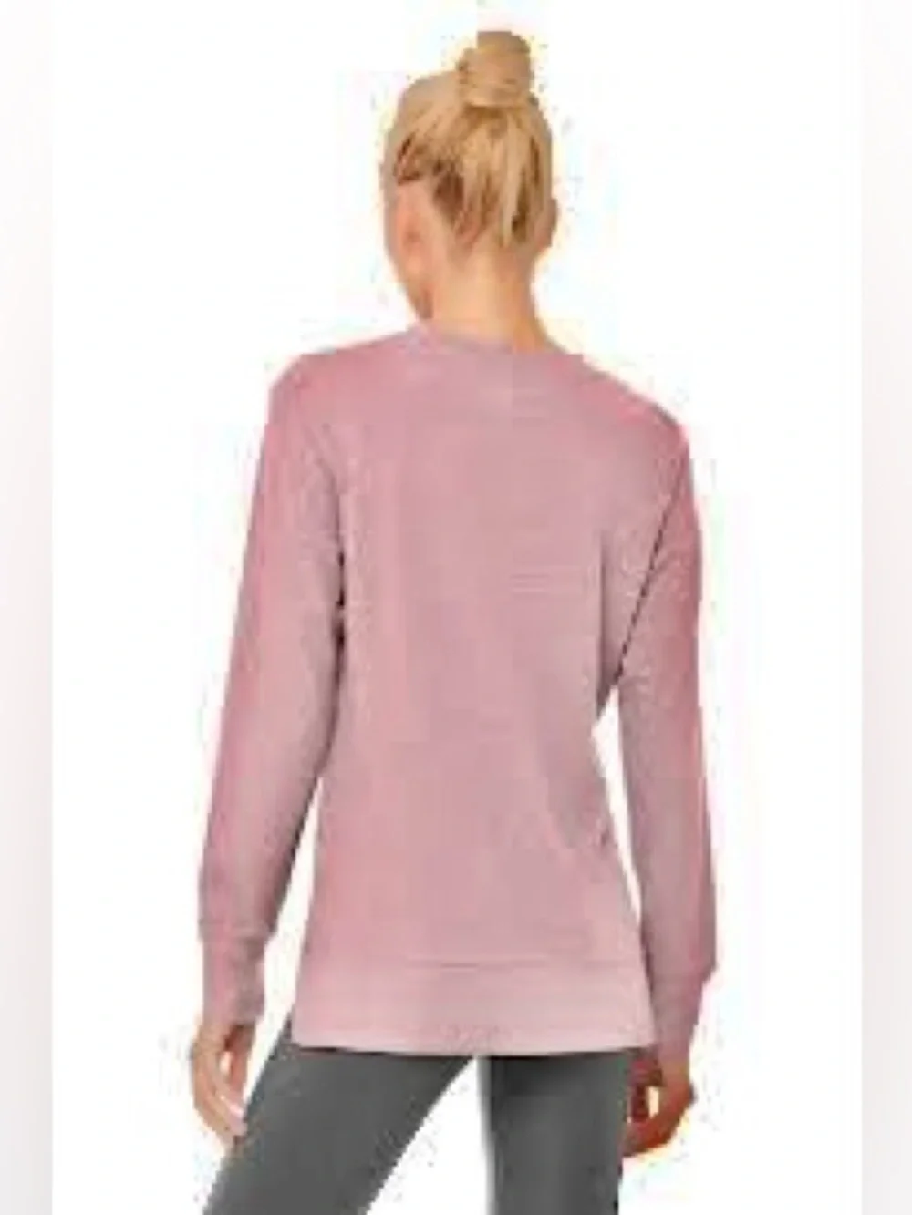 Alo dusty plum Glimpse long sleeve crew split side hem top